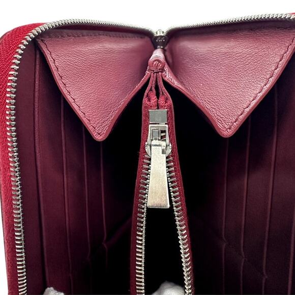 CELINE Paris Genuine Leather Zippy Wallet Red EUC w/ box, dust bag, tags, certs - Picture 11 of 15